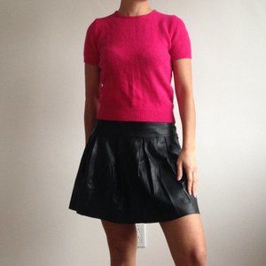Wilfred Free - Black Faux Leather Pleated Skirt